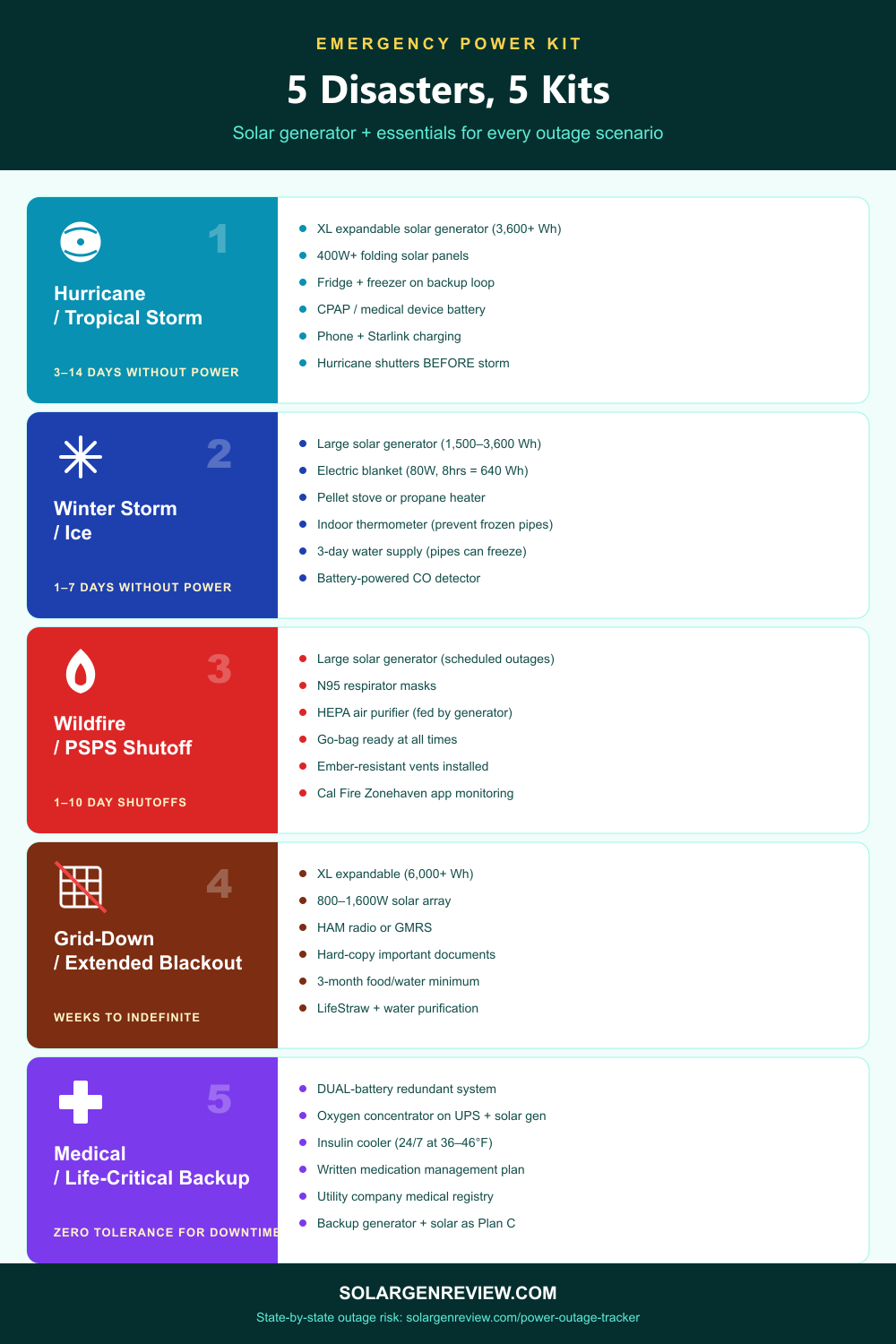 Emergency Power Kit Checklist: 5 Disaster Scenarios, 5 Complete Kits